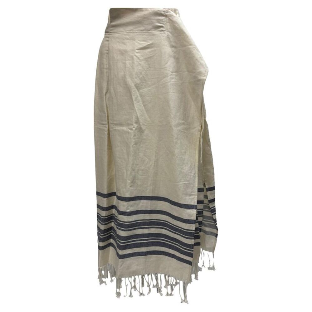 Weekend Max Mara Targa Midi Skirt in White Linen
